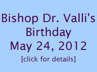 Bishop Dr. Valli's Birthday