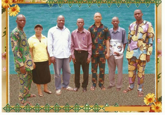 SOLM Onitsha Ministers. They are from left to right: Evangelist Collins Uchechi, Rev. Rose Precious Orji, Rev. Miracle Ezeh, Apostle David Nkemka, Evangelist Ikechukwu Anowai, Prophet Harry Henry Abadom and Evangelist Ernest Udemezue.